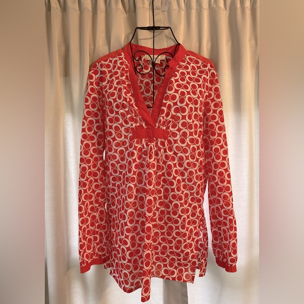Michael Kors Women’s Size S Orange and White Lightweight 100% Cotton Tunic